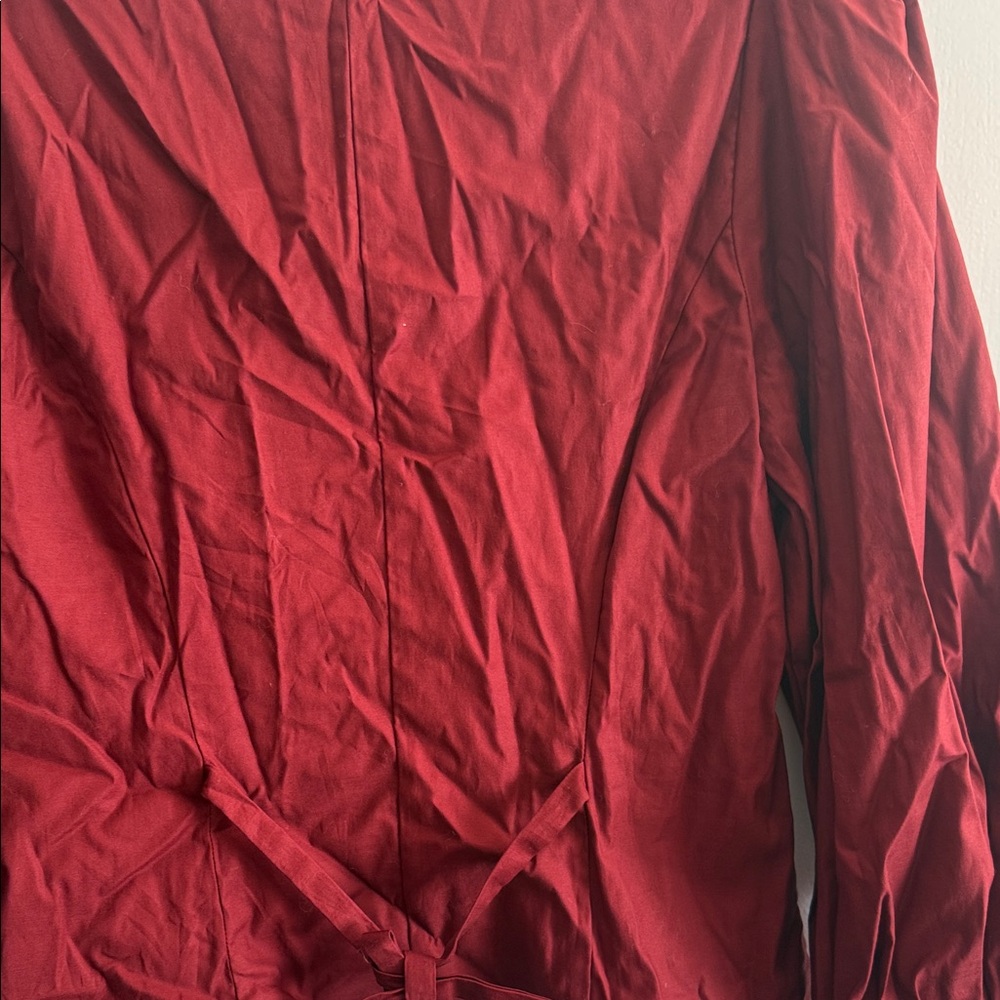 Reformation Size 8 Elianna Puff Shoulder Top in Chianti Button Front Enclosure - Picture 15 of 16